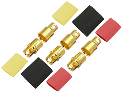 8.0mm Gold Connectors (3 Male & 3 Female)