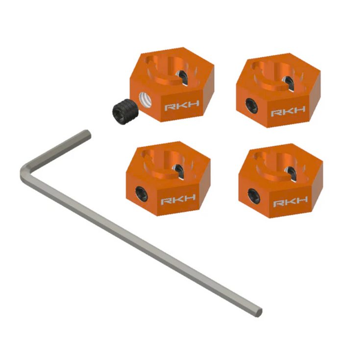 RKH Aluminum Wheel Hexes w/Set Screws (4pcs) for Losi Micro-B, Micro-T