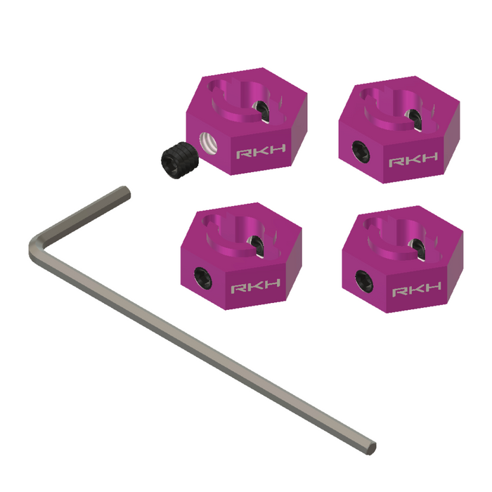 RKH Aluminum Wheel Hexes w/Set Screws (4pcs) for Losi Micro-B, Micro-T