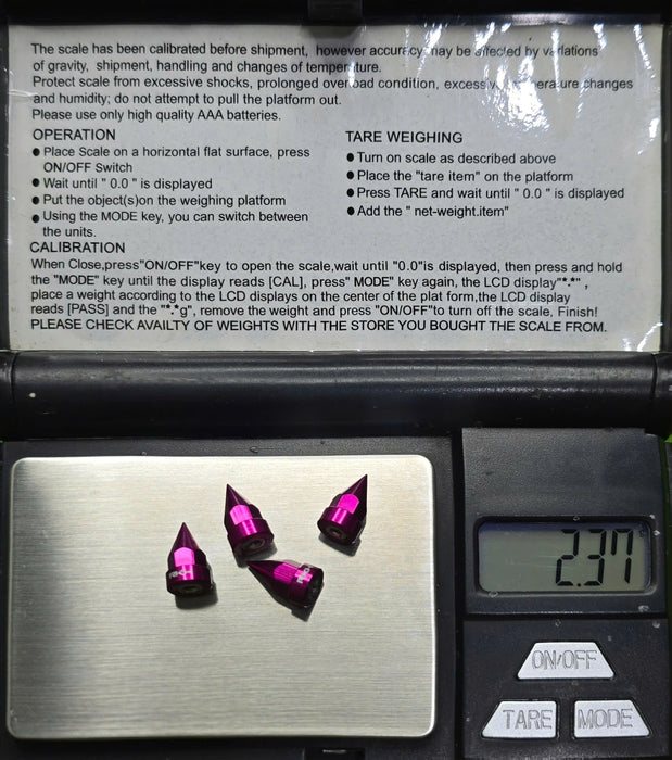 RKH CNC Aluminum Spiked Wheel Nut Cover w/M2 Lock Nut (4pcs) for Losi Micro-B, Micro-T