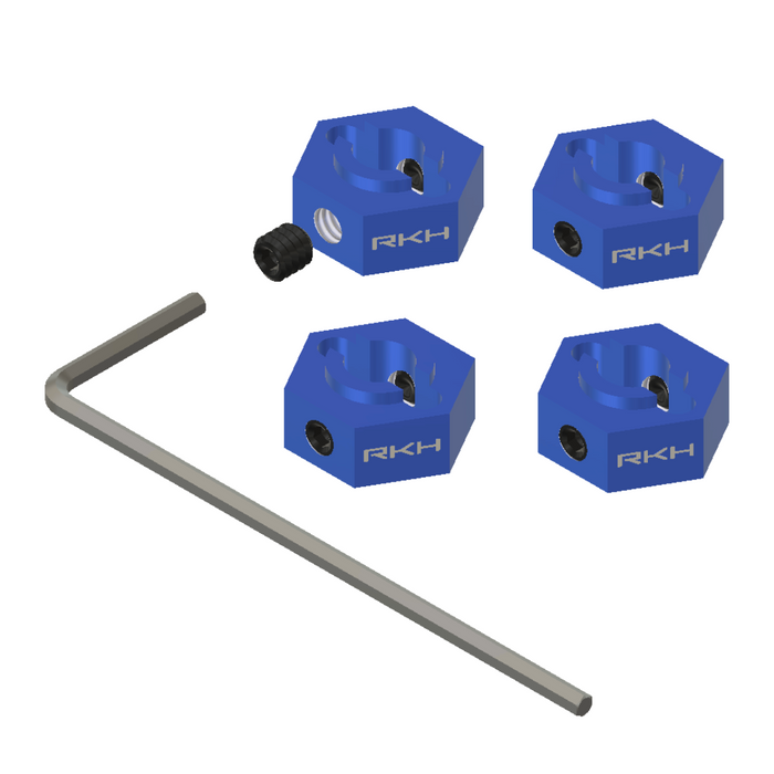 RKH Aluminum Wheel Hexes w/Set Screws (4pcs) for Losi Micro-B, Micro-T