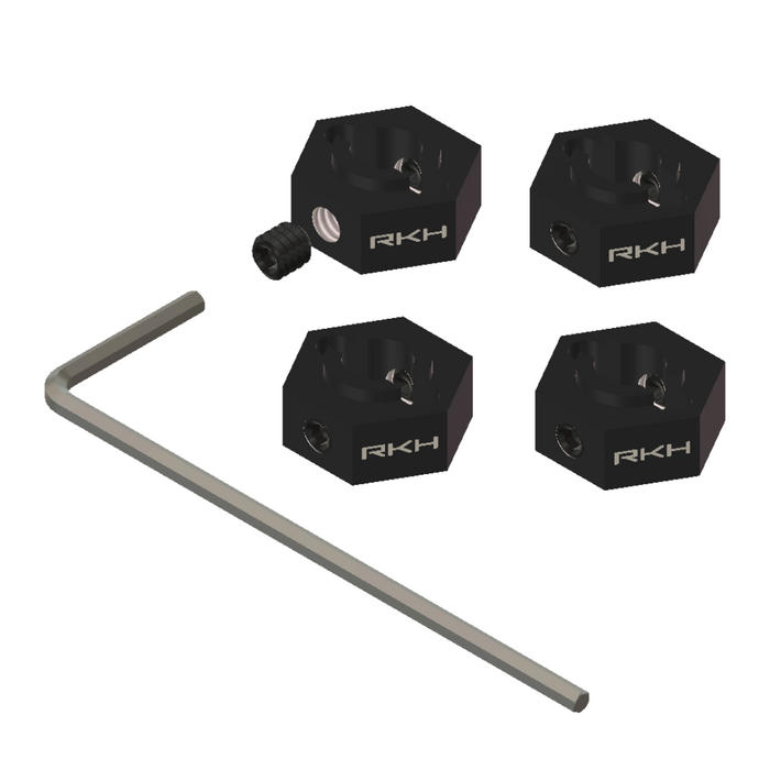 RKH Aluminum Wheel Hexes w/Set Screws (4pcs) for Losi Micro-B, Micro-T