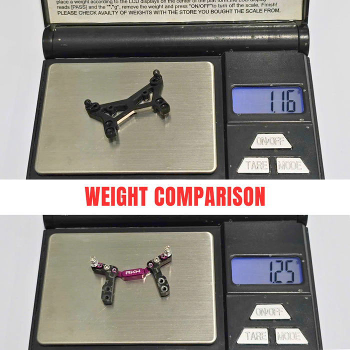 RKH CNC Aluminum w/Carbon Fiber Front Shock Tower for Losi Micro-B, Micro-T