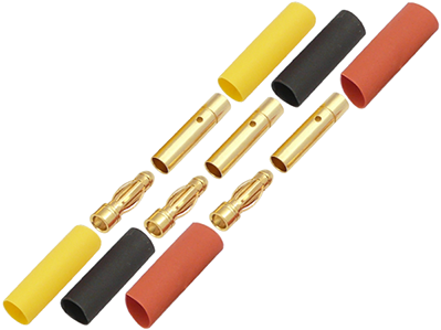 3.0mm Gold Connectors (3 Male & 3 Female)