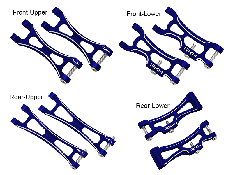 CNC Aluminum Suspension Arm Set - All ECX 1/24 4WD