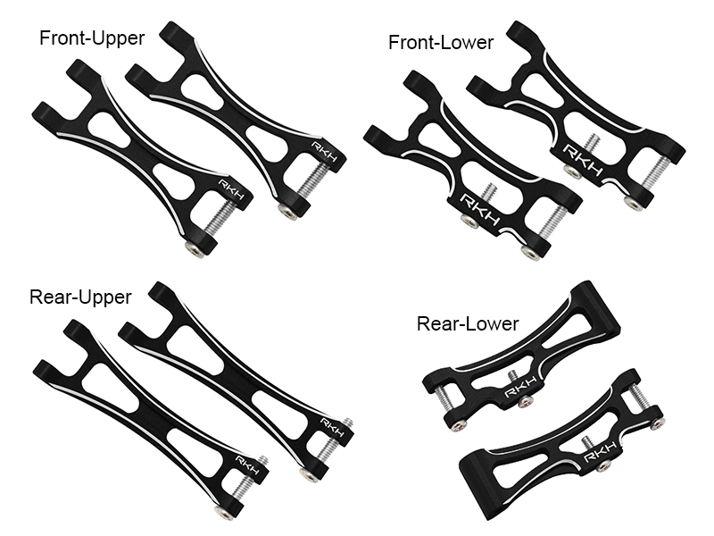 CNC Aluminum Suspension Arm Set - All ECX 1/24 4WD