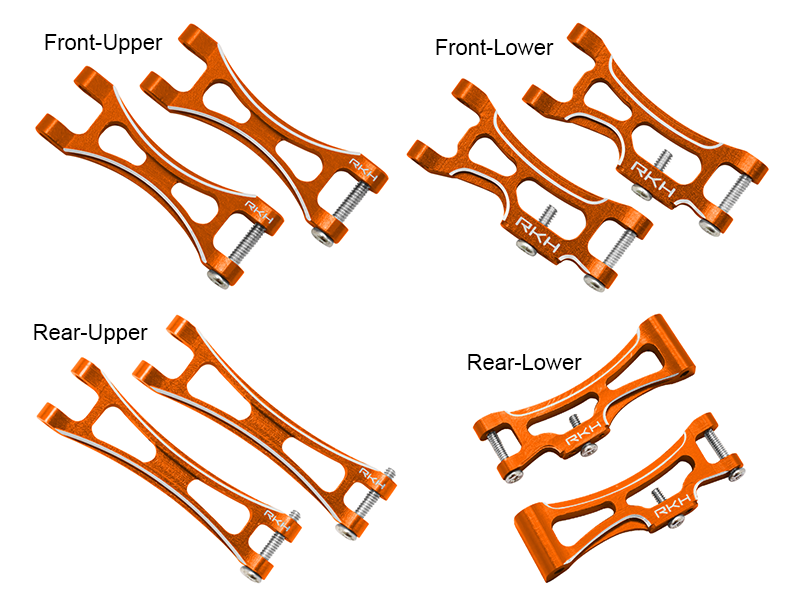 CNC Aluminum Suspension Arm Set - All ECX 1/24 4WD
