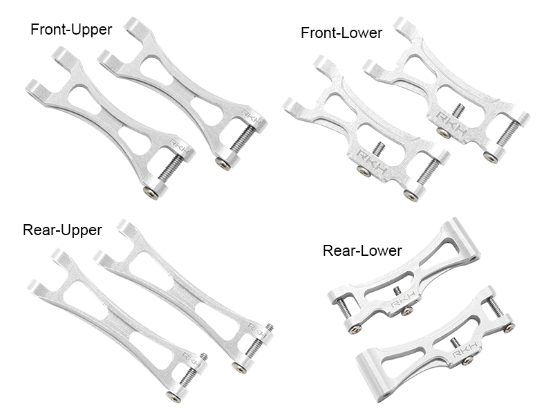 CNC Aluminum Suspension Arm Set - All ECX 1/24 4WD