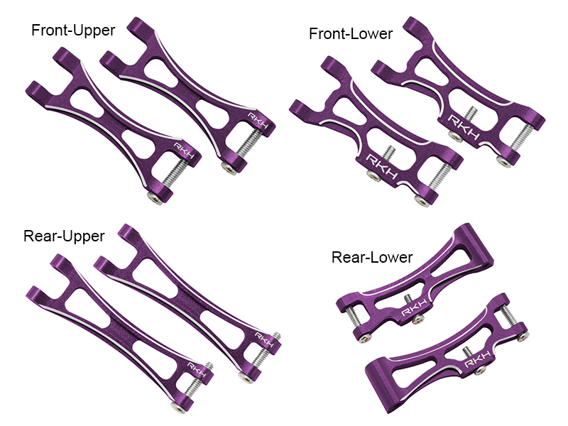 CNC Aluminum Suspension Arm Set - All ECX 1/24 4WD