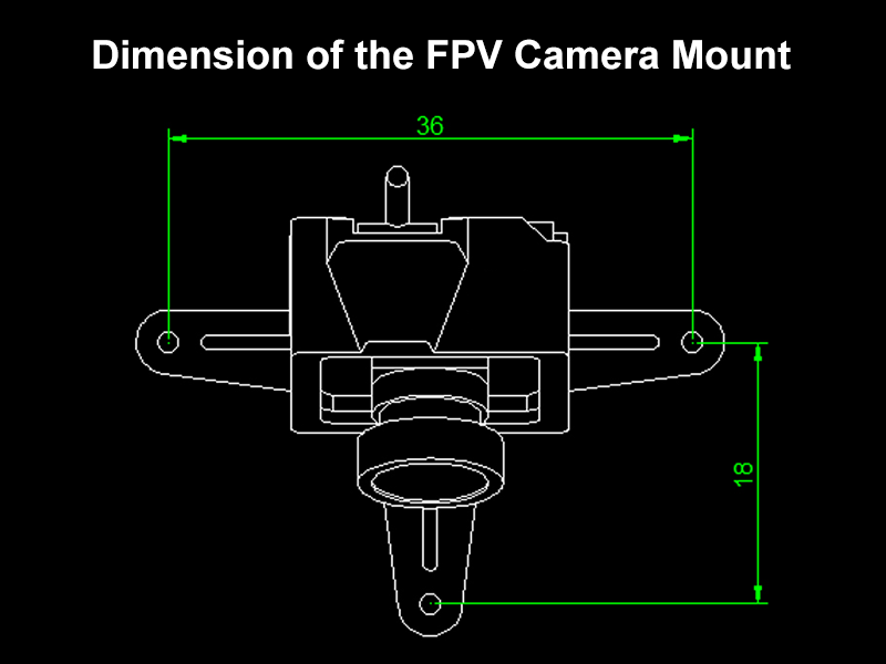 Rakonheli TPU Camera Mount-20 Degrees (for FX805 FPV Camera 25mW) - Blade Inductrix FPV Pro