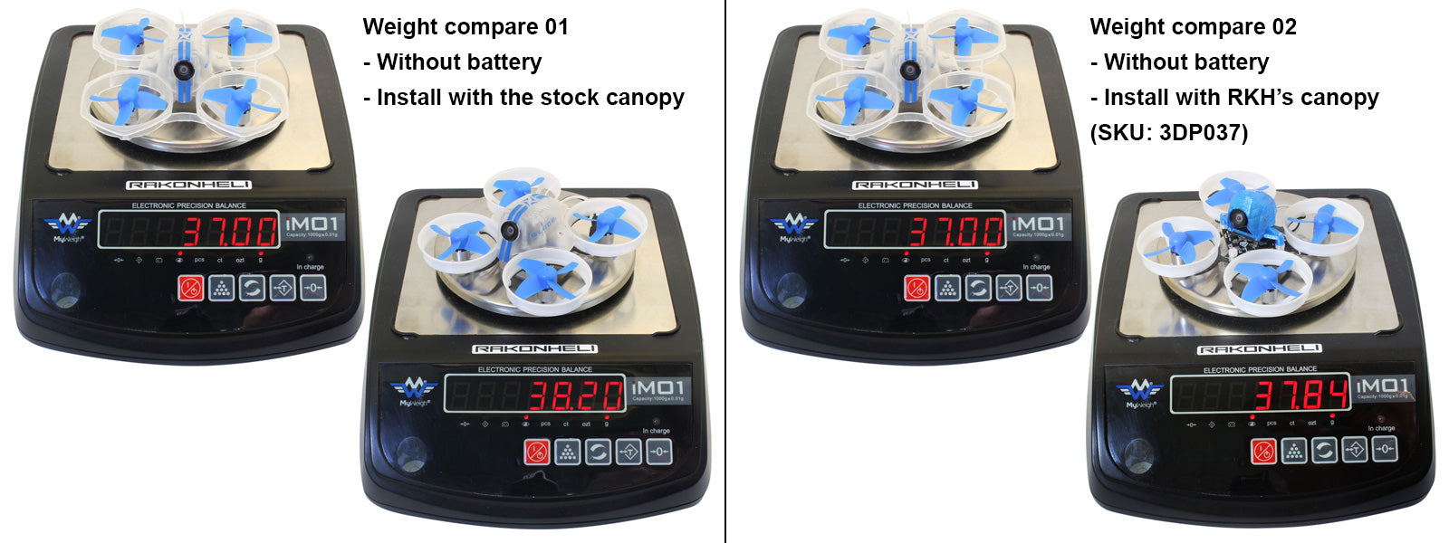 Rakonheli CNC Delrin Carbon Upgrade Kit - Blade Inductrix FPV BL