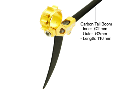 CNC 6mm Tail Motor Mount w/3mm Tail Boom Mount Set - Blade mSR X