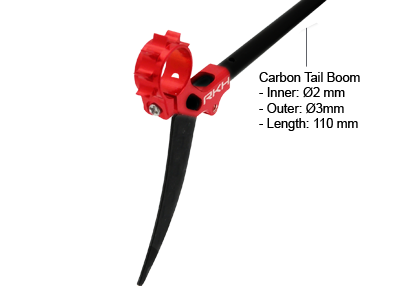 CNC 6mm Tail Motor Mount w/3mm Tail Boom Mount Set - Blade mSR X