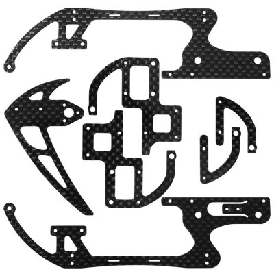 L-MA Carbon Fiber Logo 200 Style Frame and Tail Fin Set for OMPHOBBY M2 Explore, M2 V2