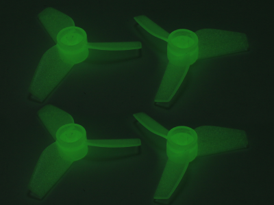 Rakonheli 40mm 3 Blade Transparent Propeller (2CW+2CCW; 1.0mm Shaft) (Glow)