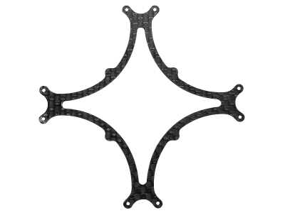 Rakonheli CNC 3K Pure Carbon Fiber Bottom Frame Support (1.0mm) (for 80DQX980)